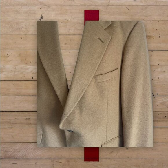 Wimbledon By Racquet Club Men's  Blazer Beige Camel Hair Lined Notch sz. 46r - Picture 5 of 11